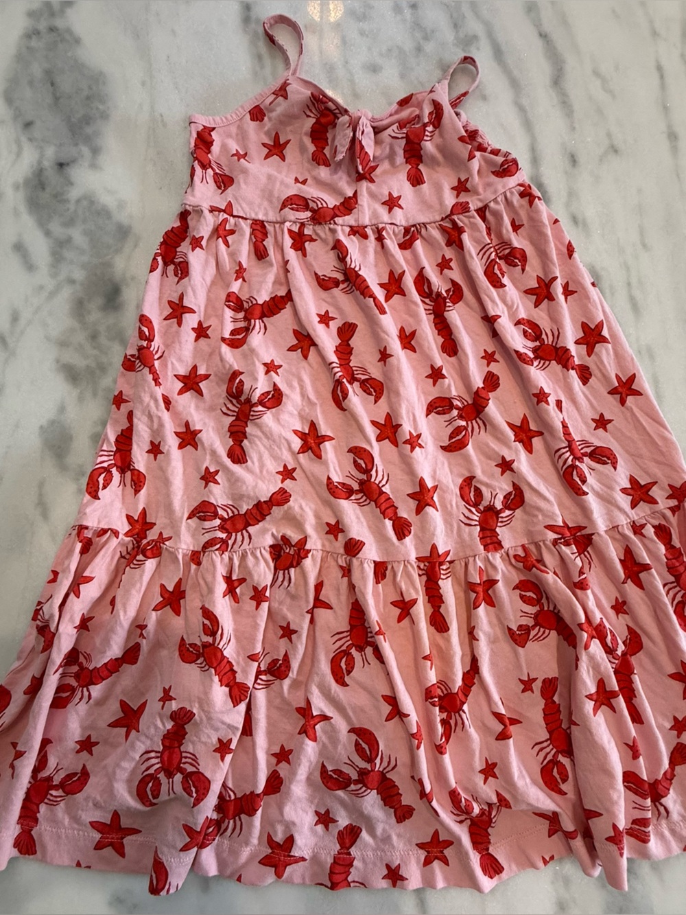 Crewcuts Pink Dress with Red Lobster Print